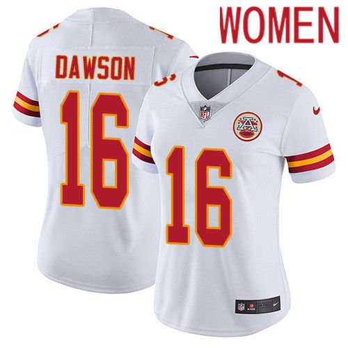 Women Kansas City Chiefs 16 Len Dawson Nike White Vapor Limited NFL Jersey